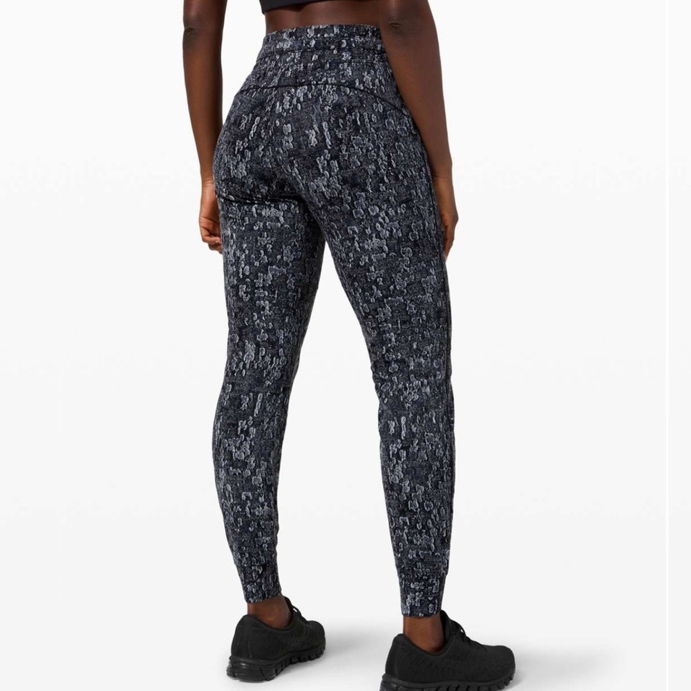 lululemon athletica Black & Gray Patterned High-Rise Track Joggers